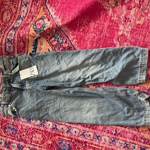 Zara Light Blue Denim relaxed baggy fit/for kids about 4’8